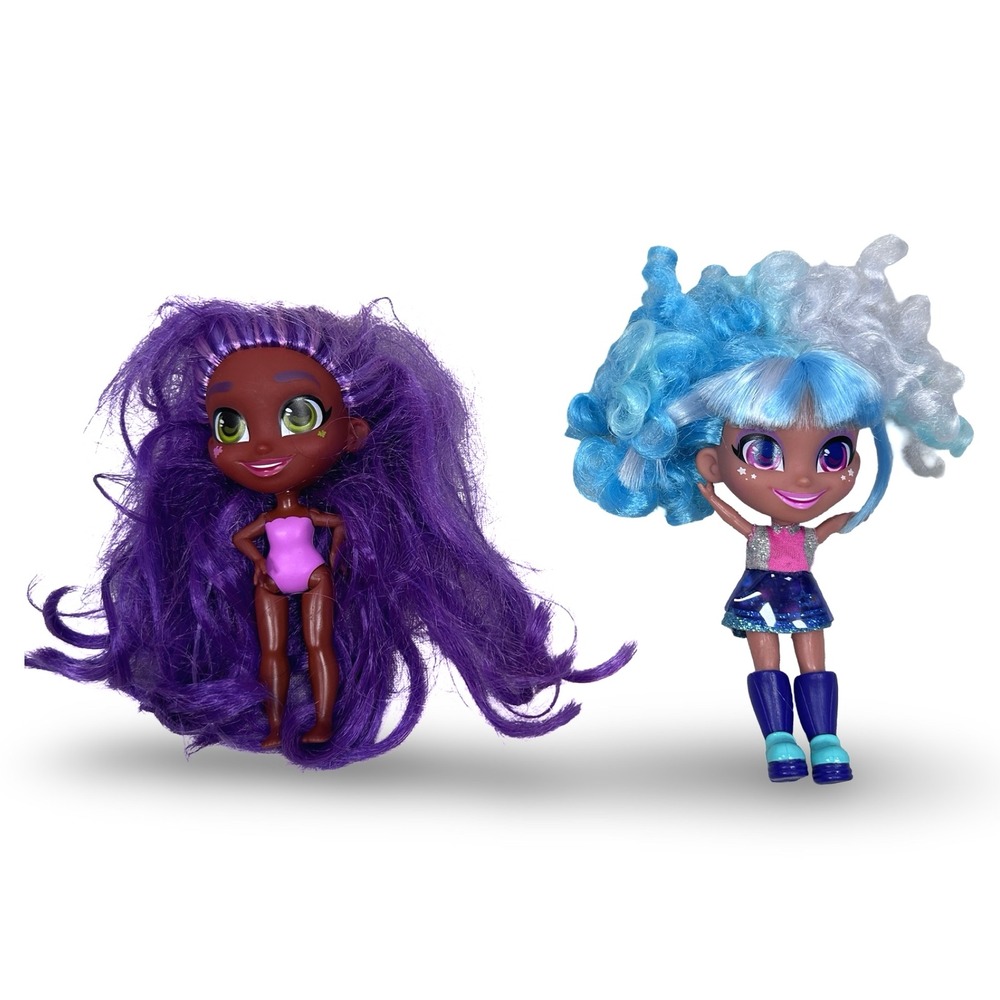 Hairdorables Just Play Mini Doll Lot Rayne Noah Purple Blue Hair 5 Inch 2017